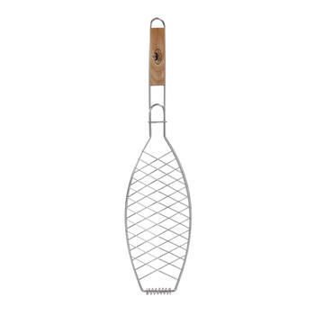 Esschert Design BBQ Fish Grilling Holder Stainless Steel SLV