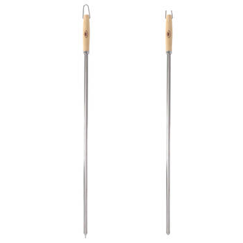 2PK Esschert Design V-Shaped Barbecue Skewer Stainless Steel Large Silver