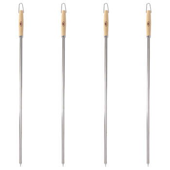 4PK Esschert Design V-Shaped Barbecue Skewer Stainless Steel Large Silver