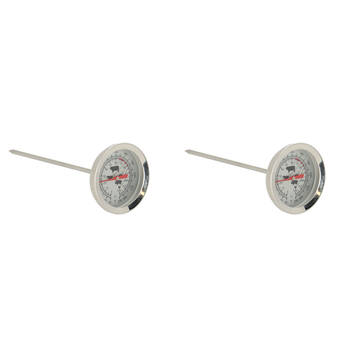 2PK Esschert Design Meat Thermometer Stainless Steel 14cm Silver