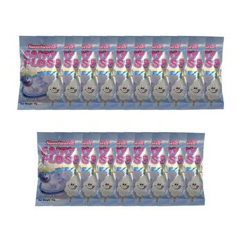 18PK Sweetworld Blueberry Fairy Floss Soft Cotton Candy Sweet Confectionery 15g