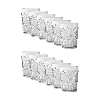 12PK SS Collective Clear Scallop Design Acrylic Tumbler Drinkware 472ml