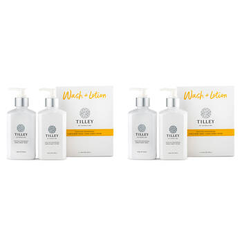 2x 2pc Tilley Classic White Tahitian Frangipani Wash & Lotion Set Hand Body