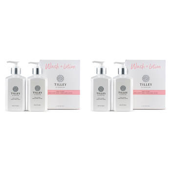 2x 2pc Tilley Classic White Pink Lychee Wash & Lotion Twin Pack Hand Body 