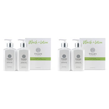 2x 2pc Tilley Classic White Coconut Lime Wash & Lotion Twin Pack Hand Body