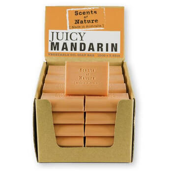 40PK Scents of Nature Juicy Mandarin Scent Vegetable Oil Soap Bar 100g Orange