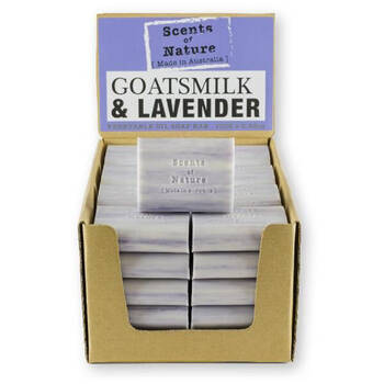 40PK Scents of Nature Goatsmilk & Lavender Scent Vegetable Oil Soap Bar 100g Purple