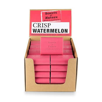 40PK Scents of Nature Crisp Watermelon Scent Vegetable Oil Soap Bar 100g Pink