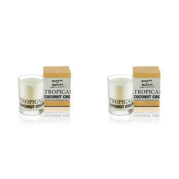 2PK Scents Of Nature Tropical Coconut Cream Soy Candle Scented 240g