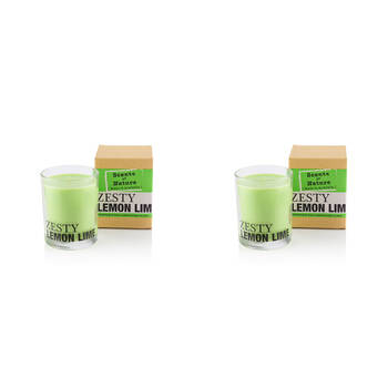 2PK Scents Of Nature Zesty Lemon Lime Soy Candle Scented 240g