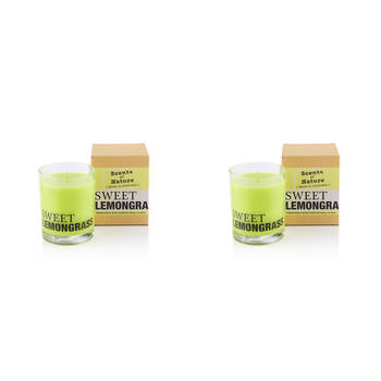 2PK Scents Of Nature Sweet Lemongrass Soy Candle Scented 240g