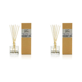 2PK Scents Of Nature Tropical Coconut Cream Reed Diffuser Sweet & Nutty Scent
