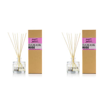 2PK Scents Of Nature Damask Rose Reed Diffuser Sweet Floral Scent 150ml