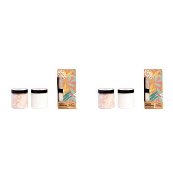 2x 2pc Scents Of Nature Body Souffle & Bath Salt Gift Set Jasmine Musk 2x250g