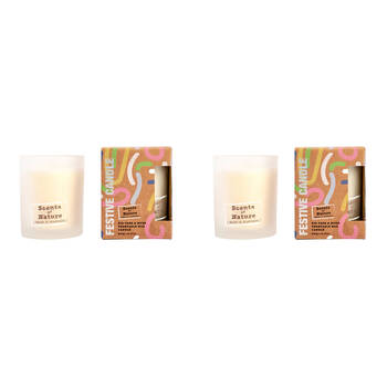 2PK Scents Of Nature Festive Candle Fir Tree & Musk Scented 240g