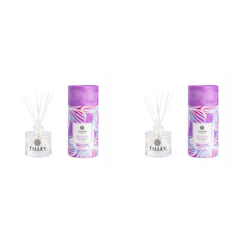 2PK Tilley Classic White Mini Triple Scented Reed Diffuser Mystic Musk Scent