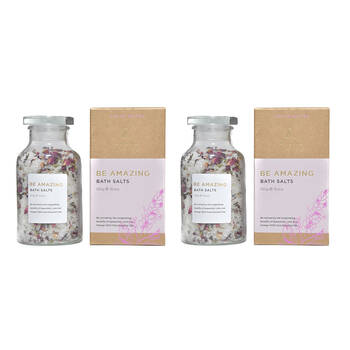 2PK Aroma Natural Bath Salts Be Amazing Lavender Bergamot & Ylang 550g