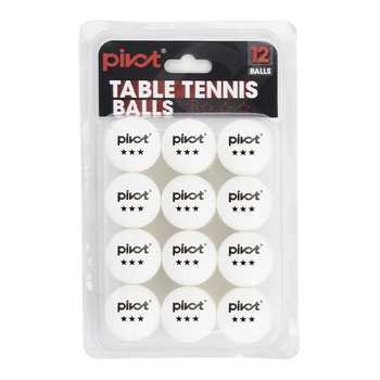 12pc Pivot 3 Star Table Tennis Balls White