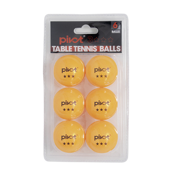 6pc Pivot 3 Star Table Tennis Balls Orange
