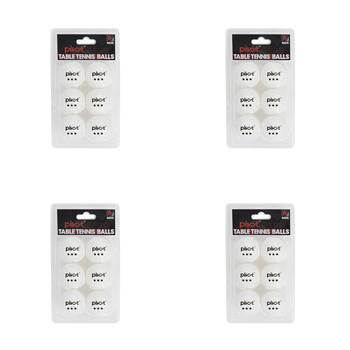 4x 6pc Pivot 3 Star Table Tennis Balls White