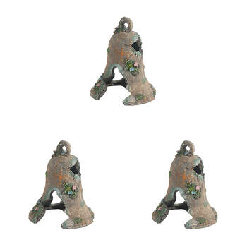3PK Dudley's World Of Pets Ruined Bell Aquarium Decoration