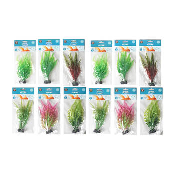 12PK Dudley's World Of Pets Aquarium Plant 19cm Assorted - Green