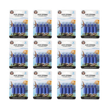 48pc Dudley's World Of Pets Aquarium/Tank Airstone Cylinder 2.5cm - Blue