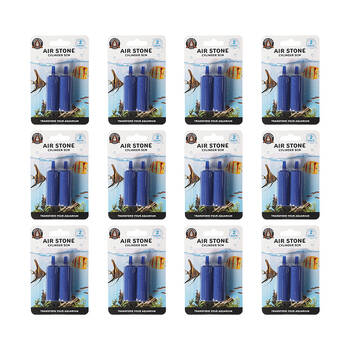 24pc Dudley's World Of Pets Aquarium/Tank Airstone Cylinder 5cm - Blue