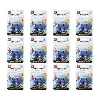 24pc Dudley's World Of Pets Round Aquarium/Airstone Cylinder 2.5cm - Blue