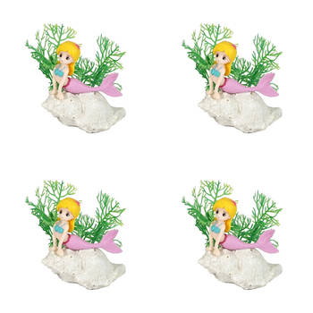 4PK Dudley's World Of Pets Aquarium/Fish Tank Mermaid On Shell Decor 9cm