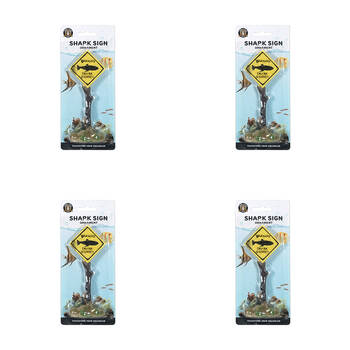 4PK Dudley's World Of Pets Aquarium/Fish Tank Shark Sighted Sign Decor 21cm