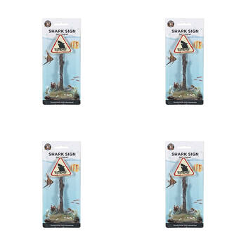 4PK Dudley's World Of Pets Aquarium/Fish Tank Shark Symbol Sign Decor 21cm