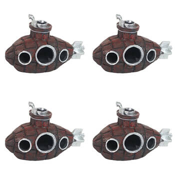 4PK Dudley's World Of Pets Aquarium/Fish Tank Submarine Decor 12cm