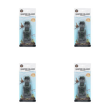 4PK Dudley's World Of Pets Aquarium/Fish Tank Easter Island Decor 20cm