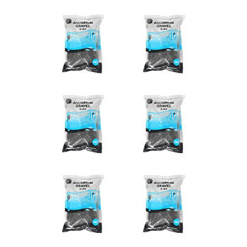 6PK Dudley's World Of Pets Aquarium/Fish Tank Gravel 2kg - Black