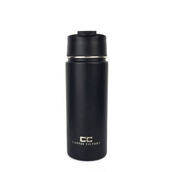 Coffee Culture 500ml Stainless Steel Travel Flask w/ Sipper - Black
