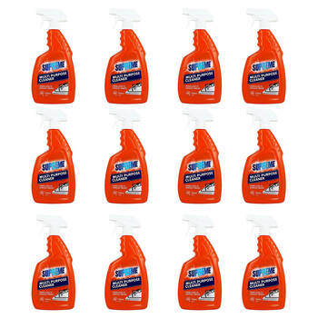 12PK Supreme Anti-Grease Multi-Purpose Cleaner Spray Cleaning Solution 750ml