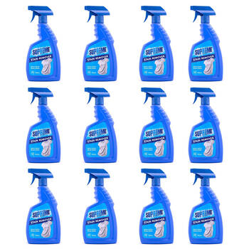 12PK Supreme Tough Stain Remover Liquid Spray Cleaning Solution 750ml
