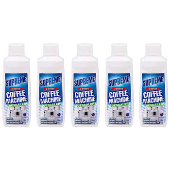 5PK Supreme 2-Doses Coffee Machine Liquid Descaler Cleaning Solution 250ml