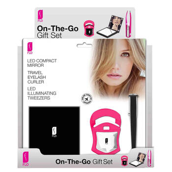 3x 15pc Flo Accessories On The Go Set LED Tweezers Mirror Mini Eyelash Curler