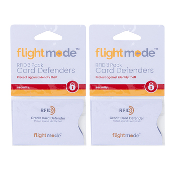 2x 3pc Flightmode Aluminium Tear Resistant RFID Blocking Card Sleeve - White