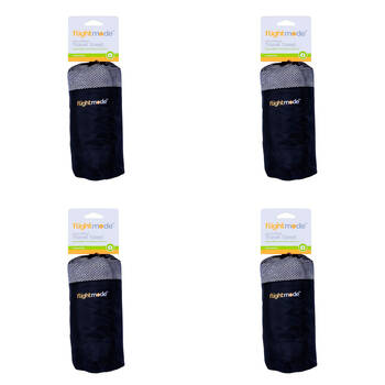4PK Flightmode Microfibre Travel Towel Assorted