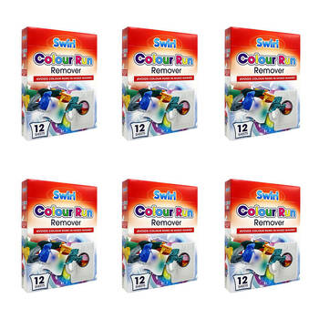6x 12pc Swirl Colour Run Remover Dye Catcher Laundry Sheets 11x20cm