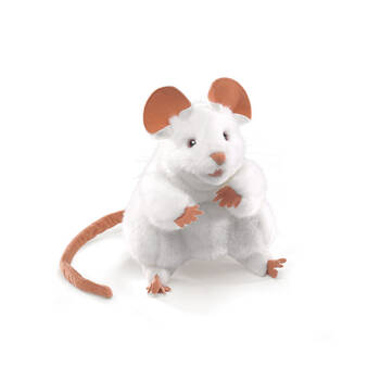Folkmanis Mouse Hand Puppet 13x20cm Kids Toy - White 3y+