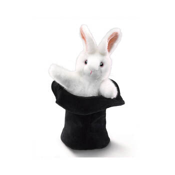 Folkmanis Rabbit In The Hat Hand Puppet 20x36cm Kids Toy 3y+