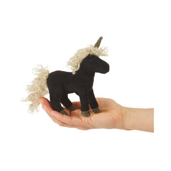 3pc Folkmanis Mini Black Unicorn Finger Puppet Kids Toy 3y+