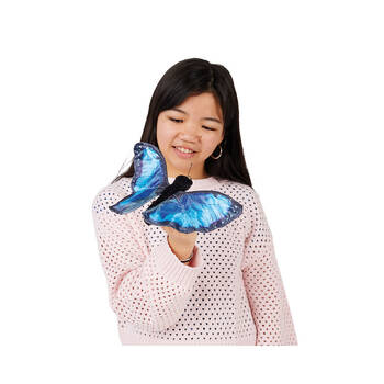 Folkmanis Blue Morpho Butterfly Hand Puppet 24cm Kids Toy 3y+