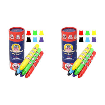 2x 6pc Flower Monaco Silky Crayons Coloring Fun Art & Craft Kids/Children - 3y+