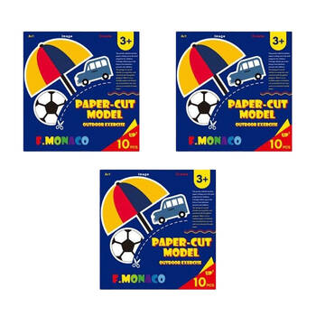 3x 60pc Flower Monaco Paper-Cut Outdoor Exercise Educational Toy Kids - 3y+