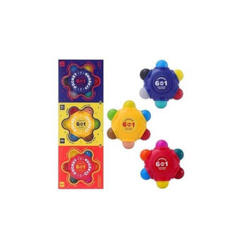 6pc Flower Monaco Pocket Crayons Paraffin Wax Art & Craft Kids/Children - 3y+